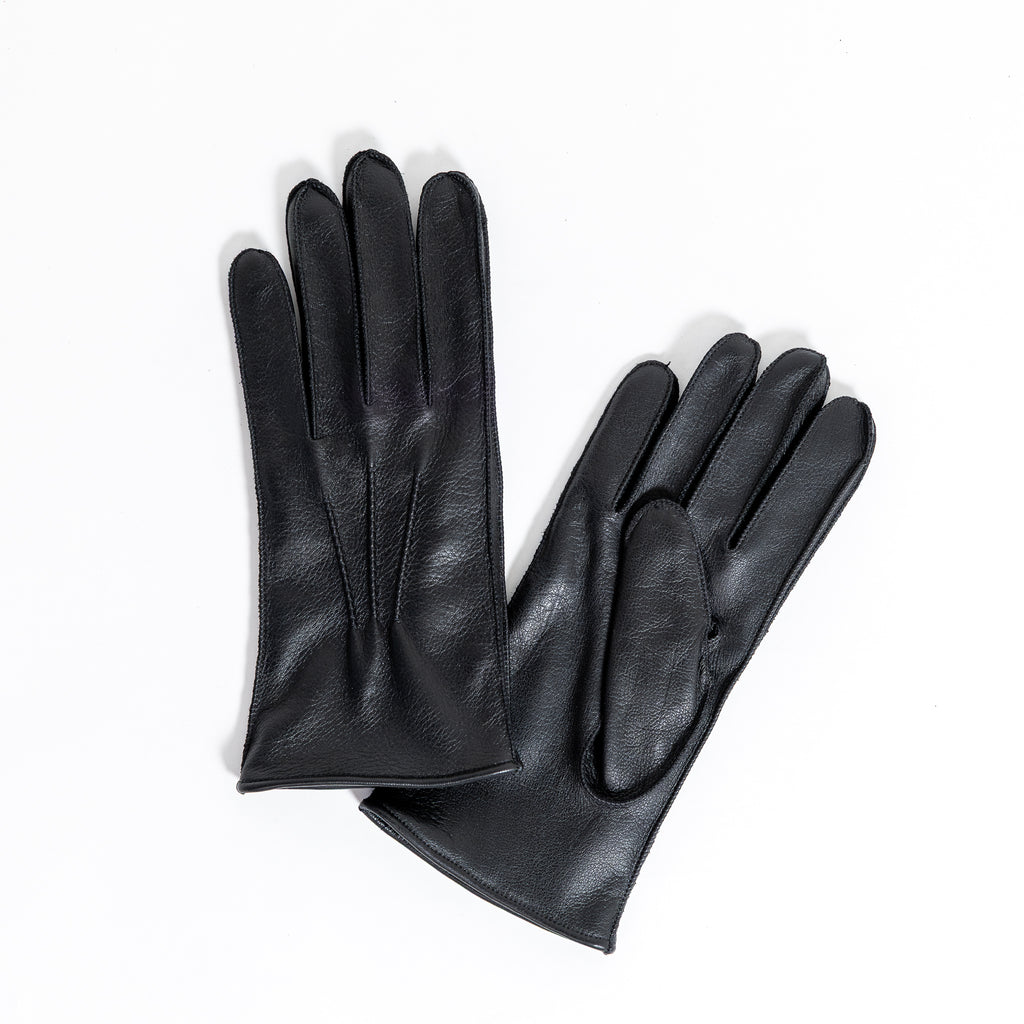 Miesten nahkakäsineet, peurannahka, musta