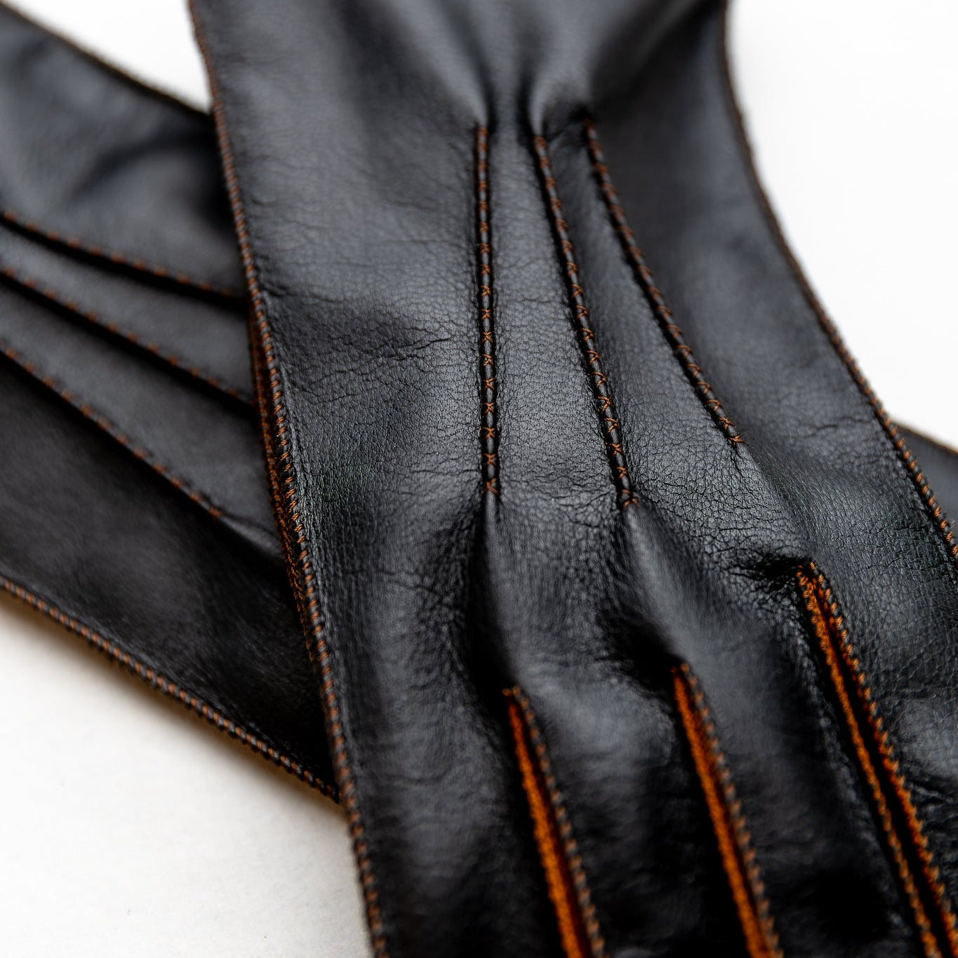 Miesten nahkakäsineet, peurannahka, musta/ruskea