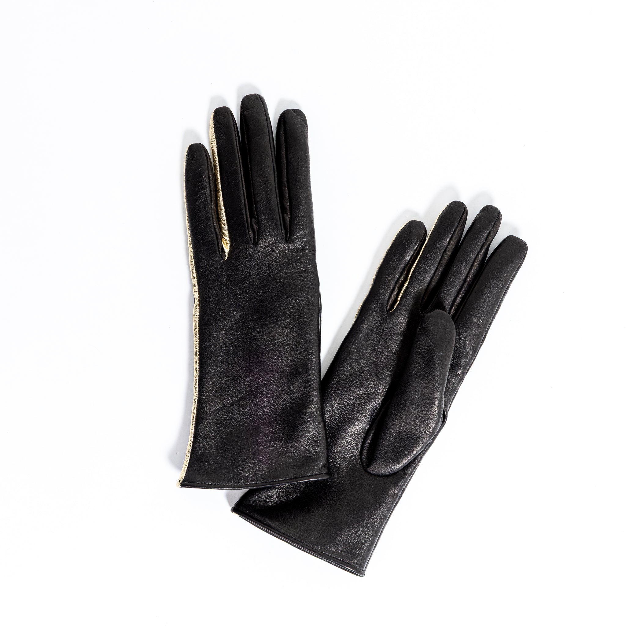 Naisten nahkakäsine, eleganssi, musta