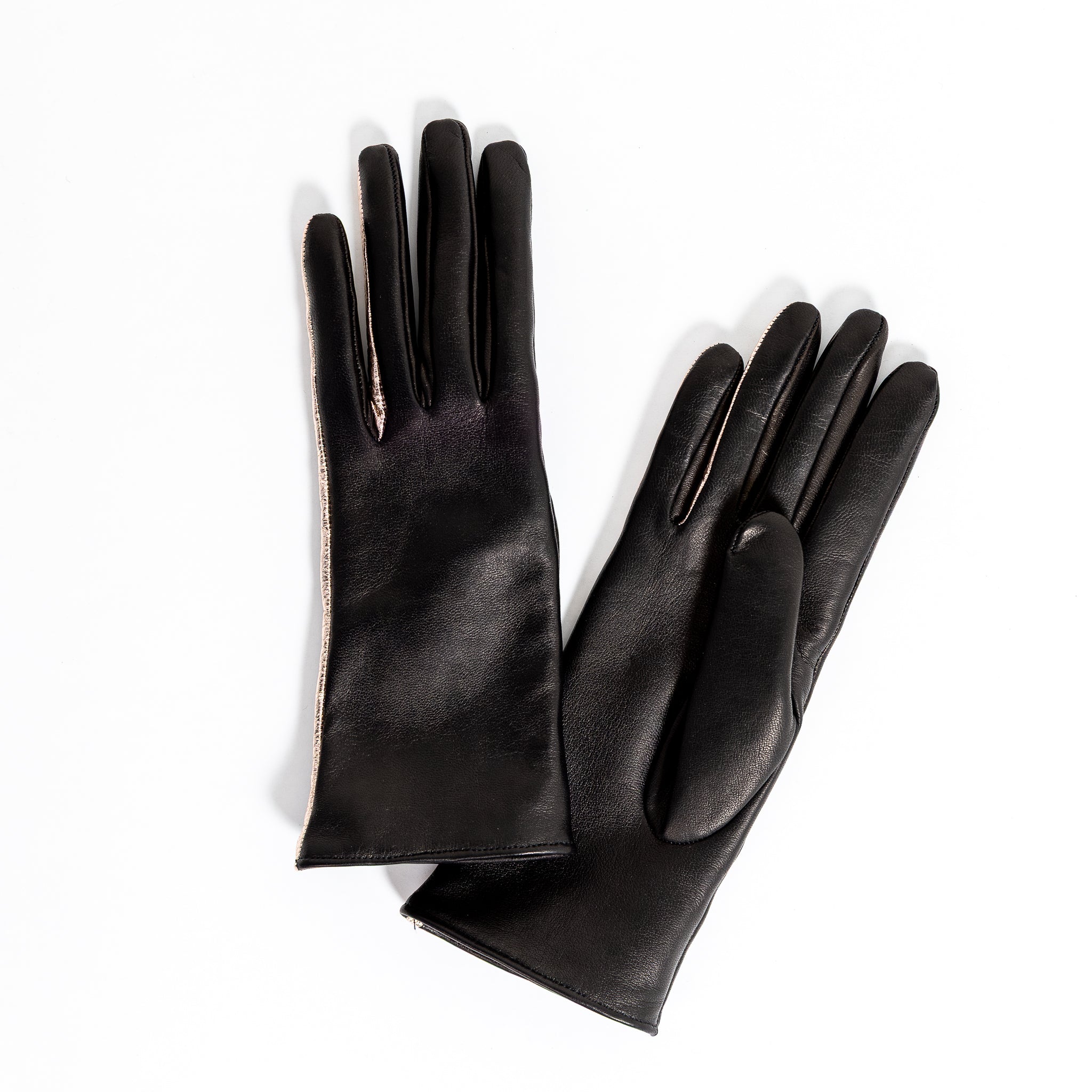 Naisten nahkakäsine, eleganssi, musta