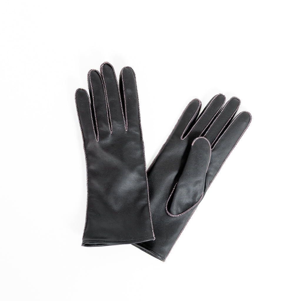 Naisten nahkakäsine, säänkestävä, musta