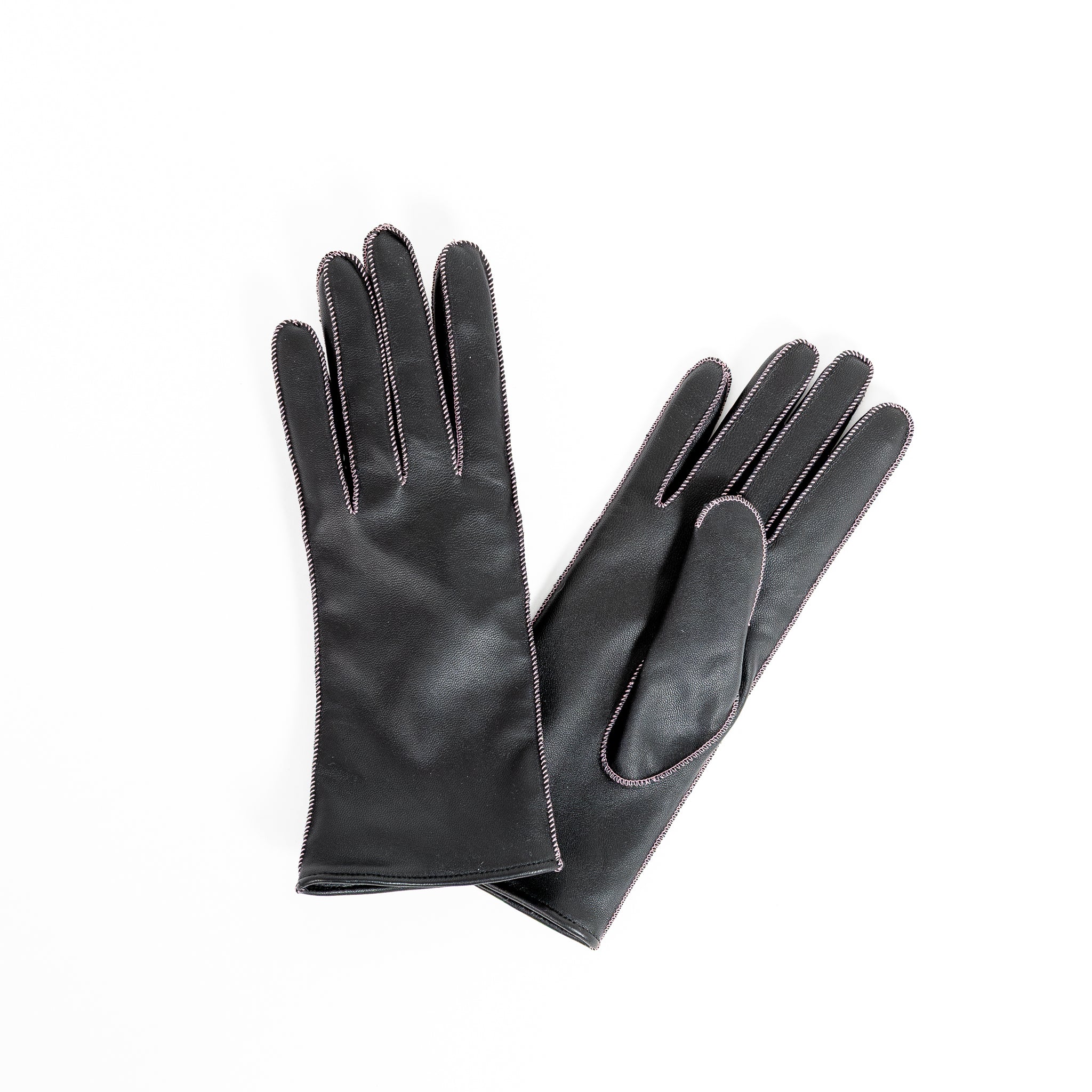 Naisten nahkakäsine, säänkestävä, musta