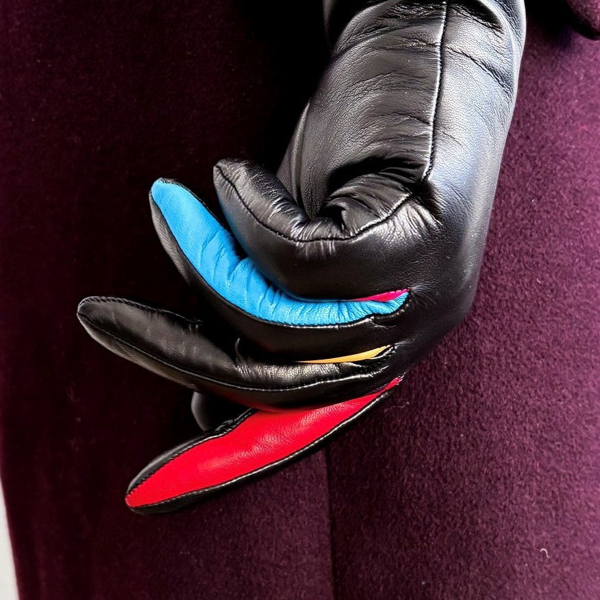 Naisten nahkakäsine, hitti, musta