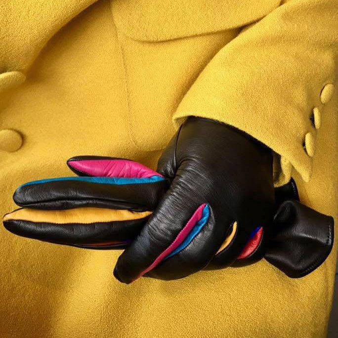 Naisten nahkakäsine, hitti, musta