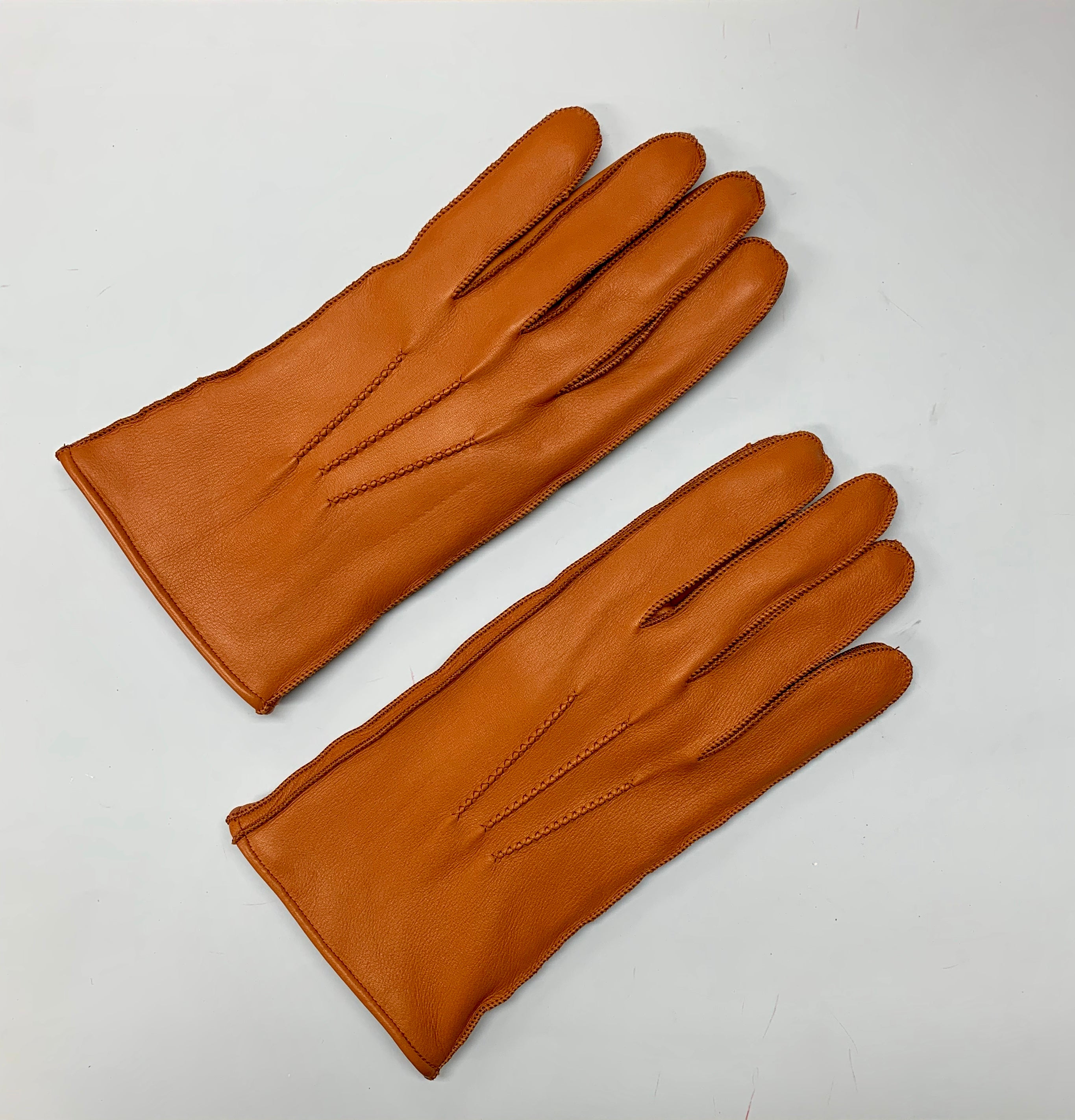 Miesten nahkakäsineet, peurannahka, konjakki