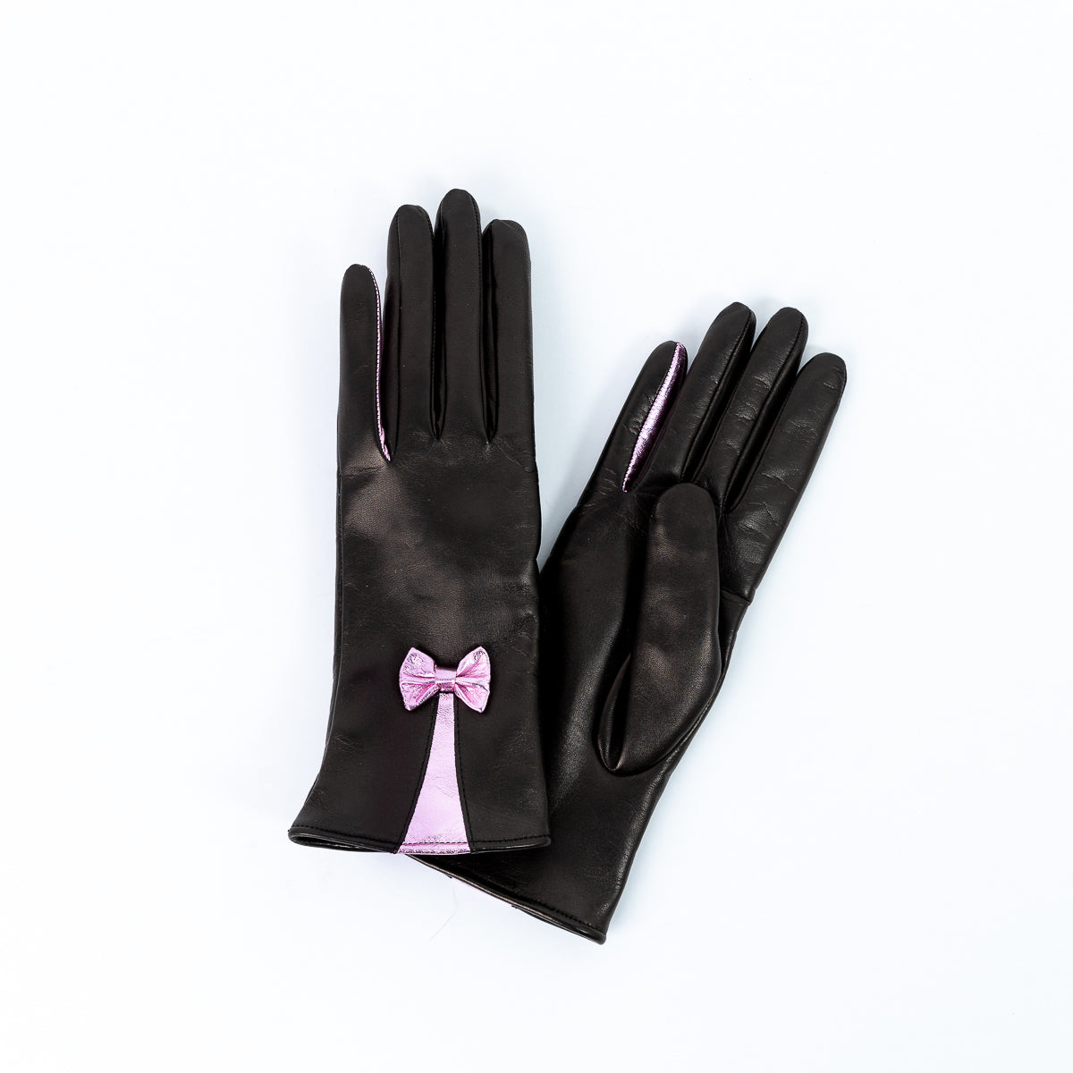 Naisten nahkakäsine, rusettikiila, ruusukulta