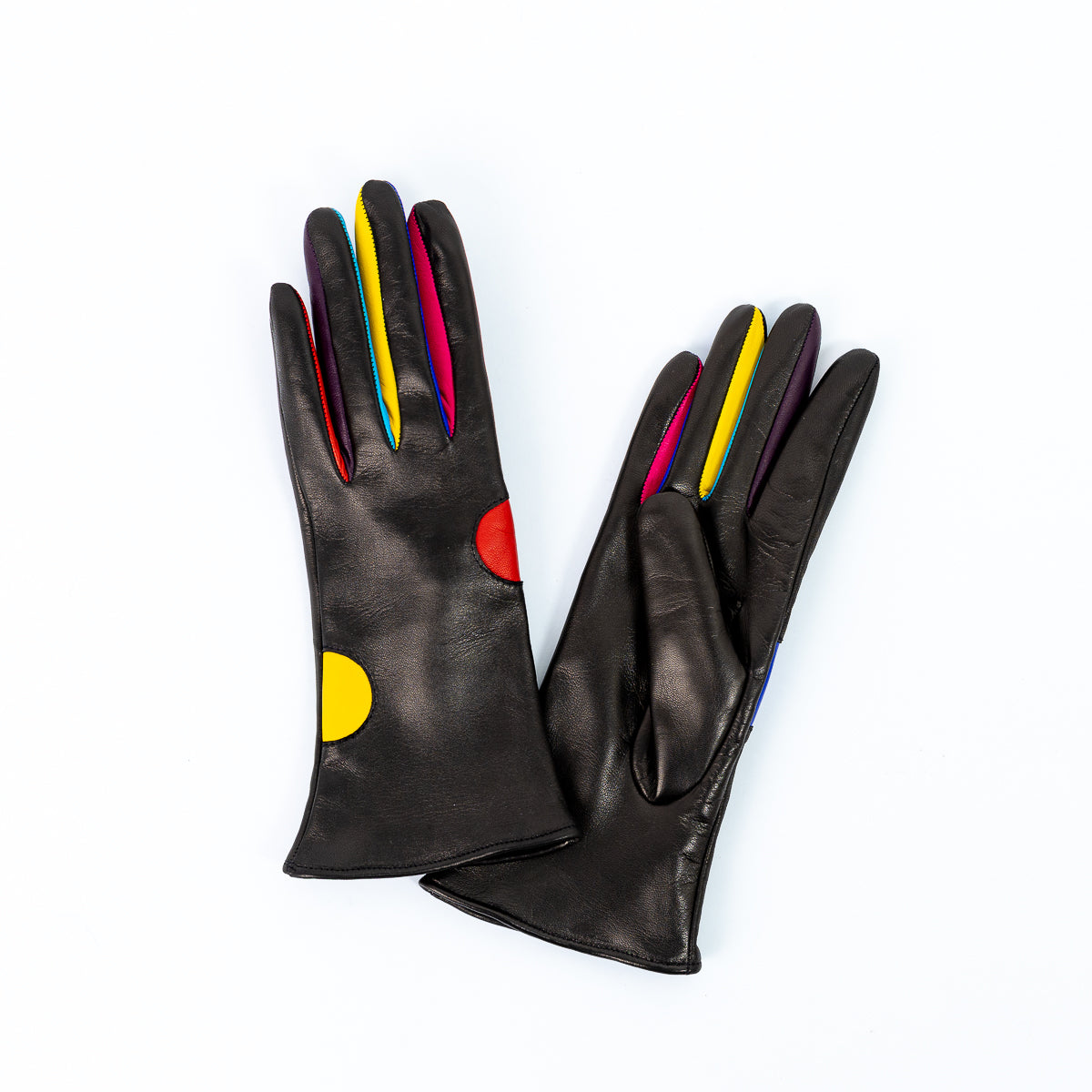 Naisten nahkakäsine, pallohitti, musta