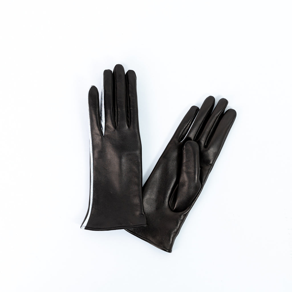 Naisten nahkakäsine, eleganssi, musta