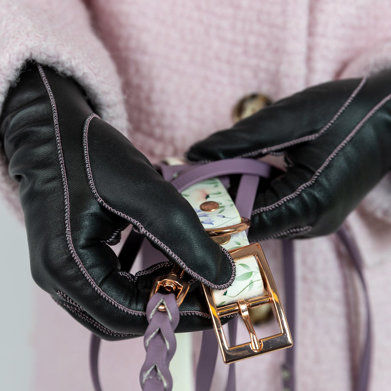 Naisten nahkakäsine, säänkestävä, musta